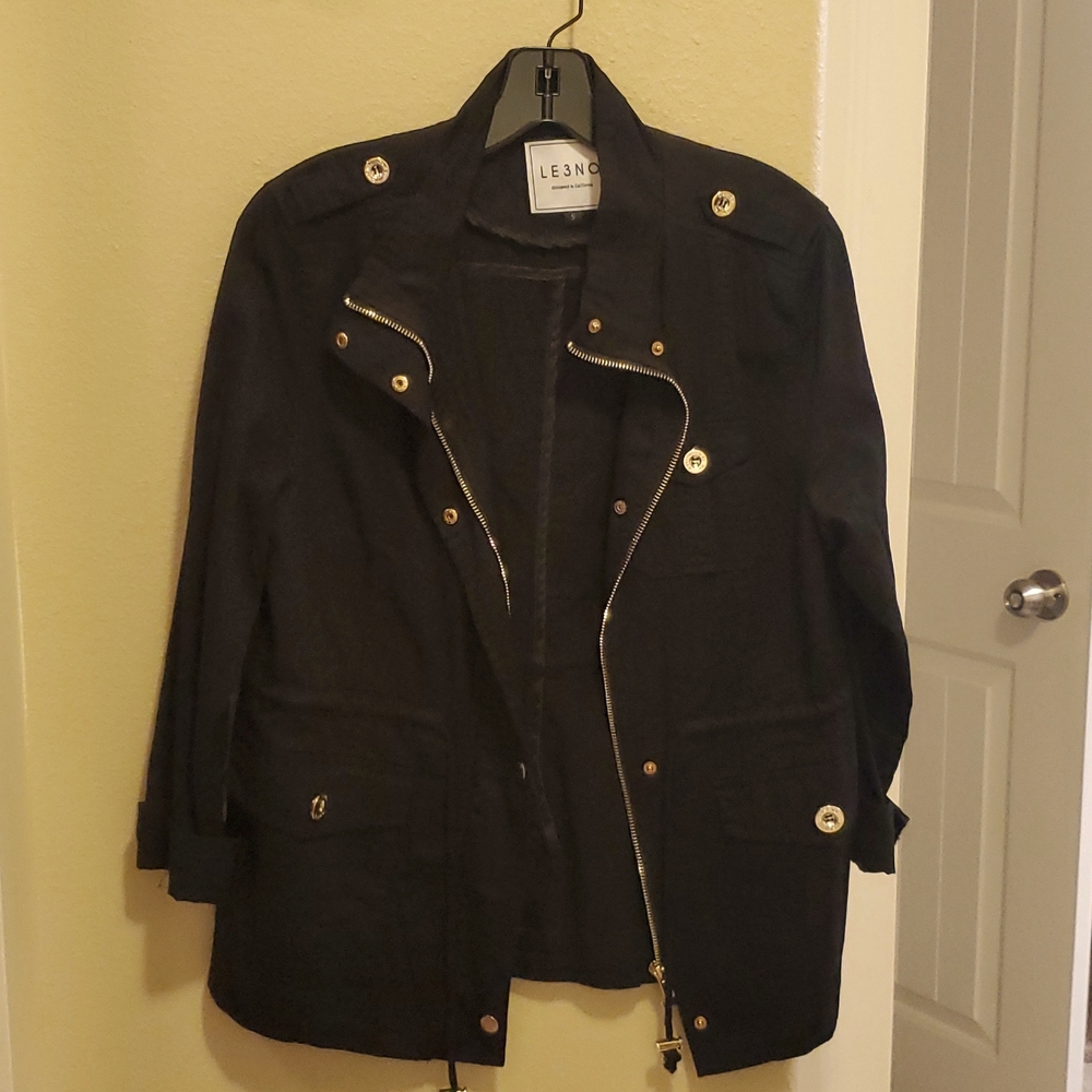 LE3NO Small Black Cotton Jacket